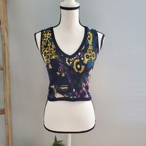 RACHEL Rachel Roy Multicolored Textured Pullover Crop Vest Size XS